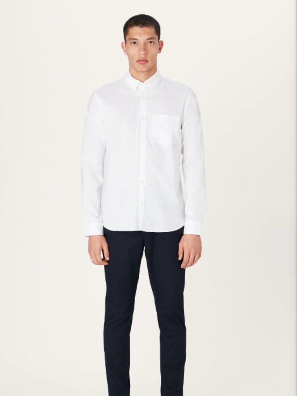 LESTRANGE The All Day Oxford Shirt - White Button Up Shirt - Size Large